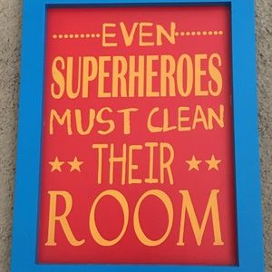 Superhero sign for kids room